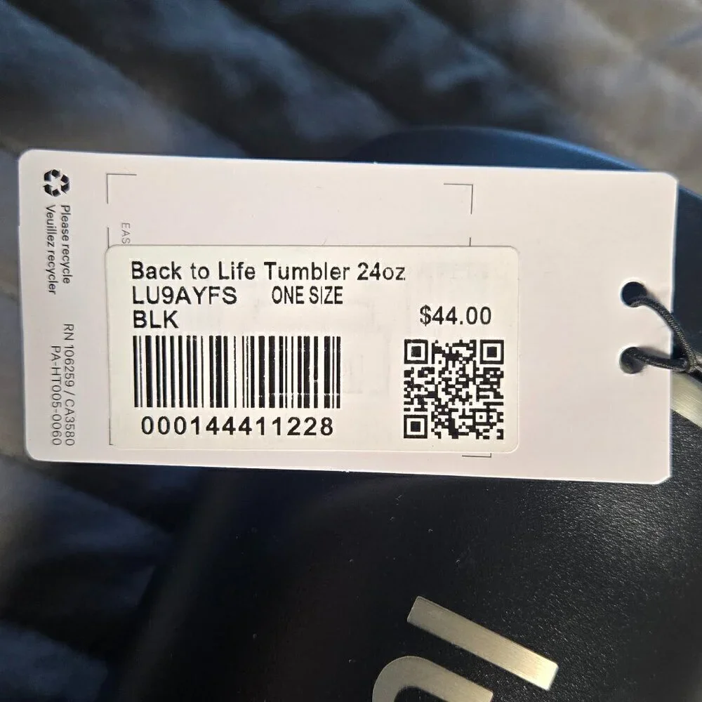 NWT Back to Life Tumbler 24oz - Black